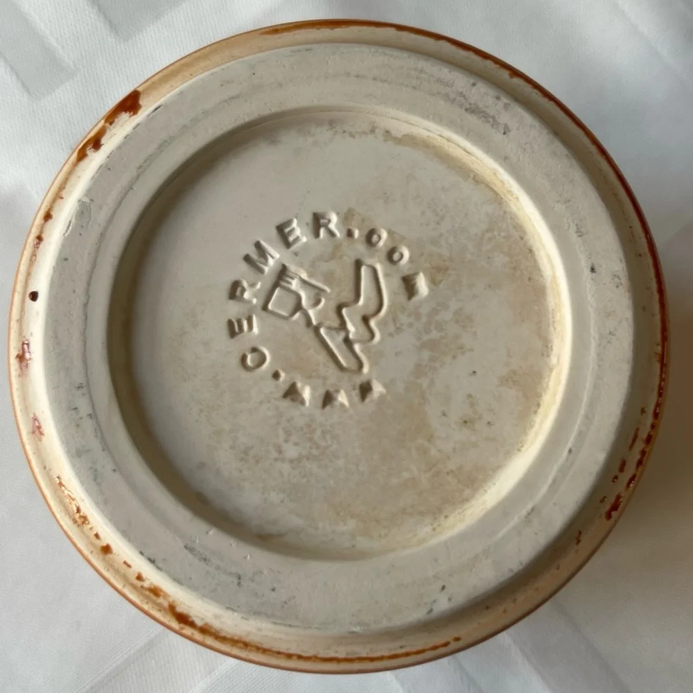 Vintage Saint Benoit CERMER Stoneware Yogurt Crock Peach Gradient Ceramic Pot